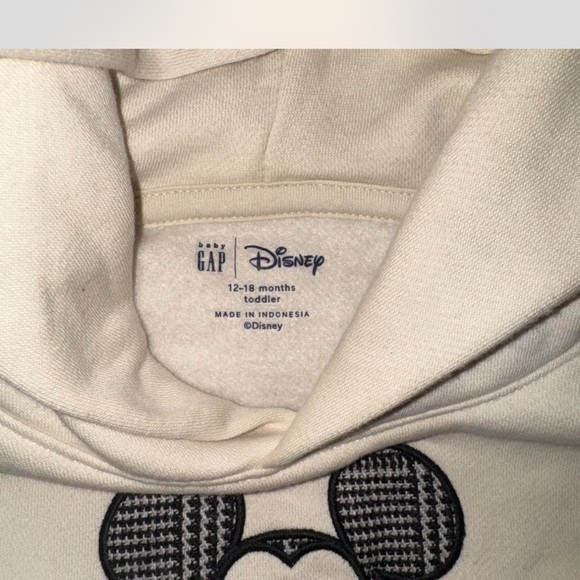 GAP Kids Cream Hoodie with Mickey Mouse - Picture 2 of 2